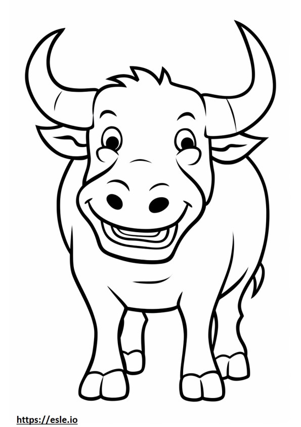 Coloriage Les aurochs sourient emoji à imprimer