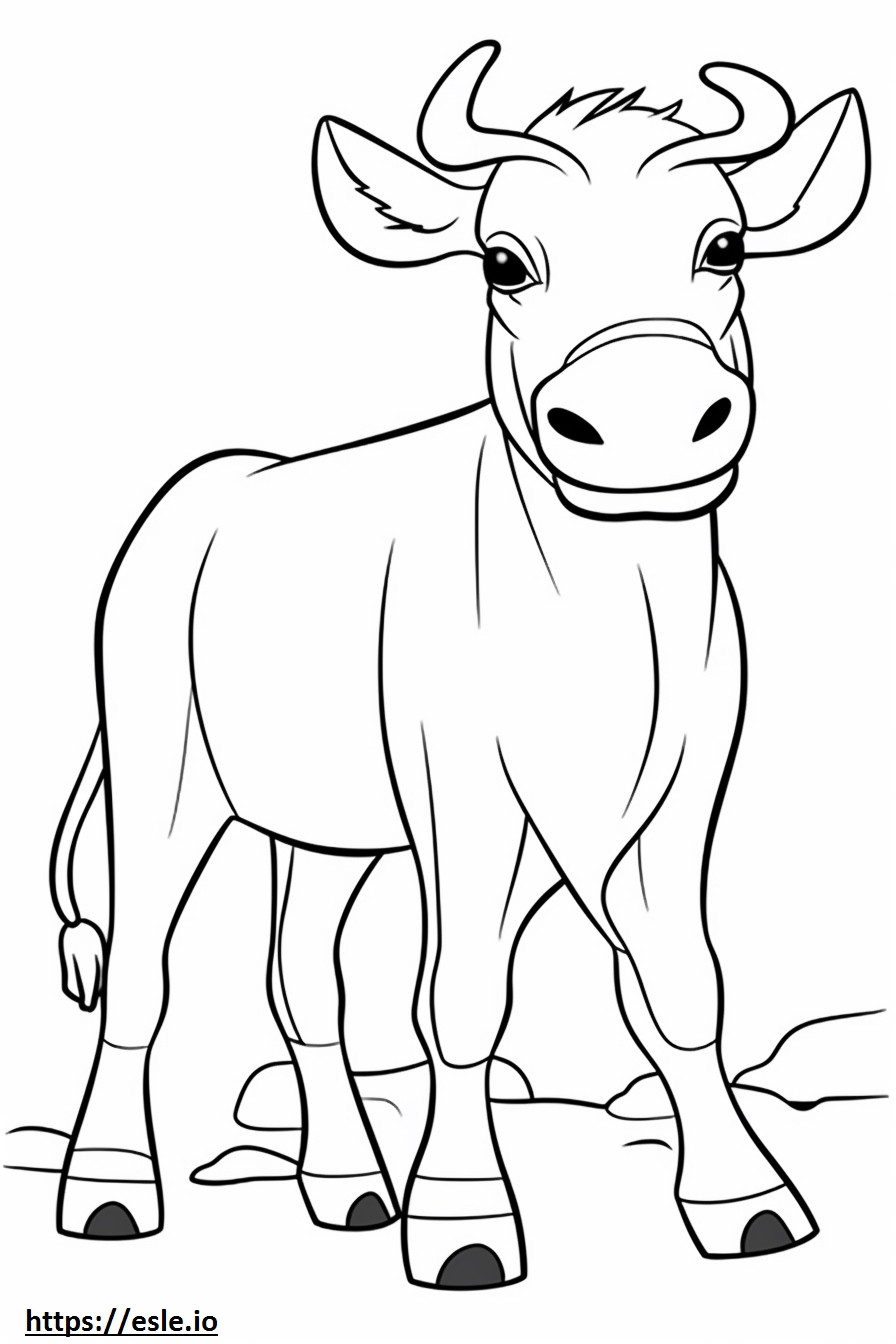 Coloriage Caricature d'aurochs à imprimer