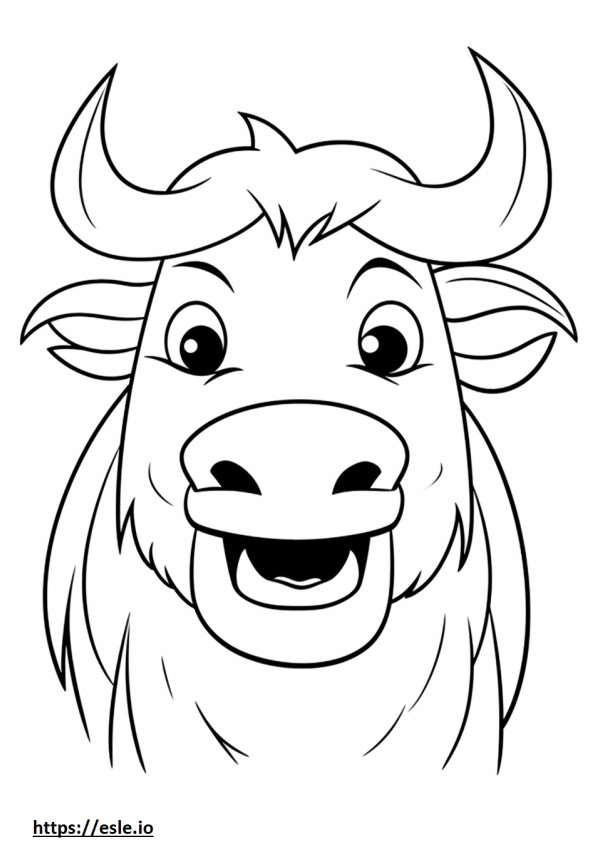 Coloriage Les aurochs sourient emoji à imprimer