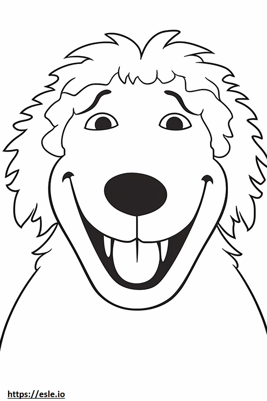 Emoji de sonrisa de Aussiedoodle para colorear e imprimir