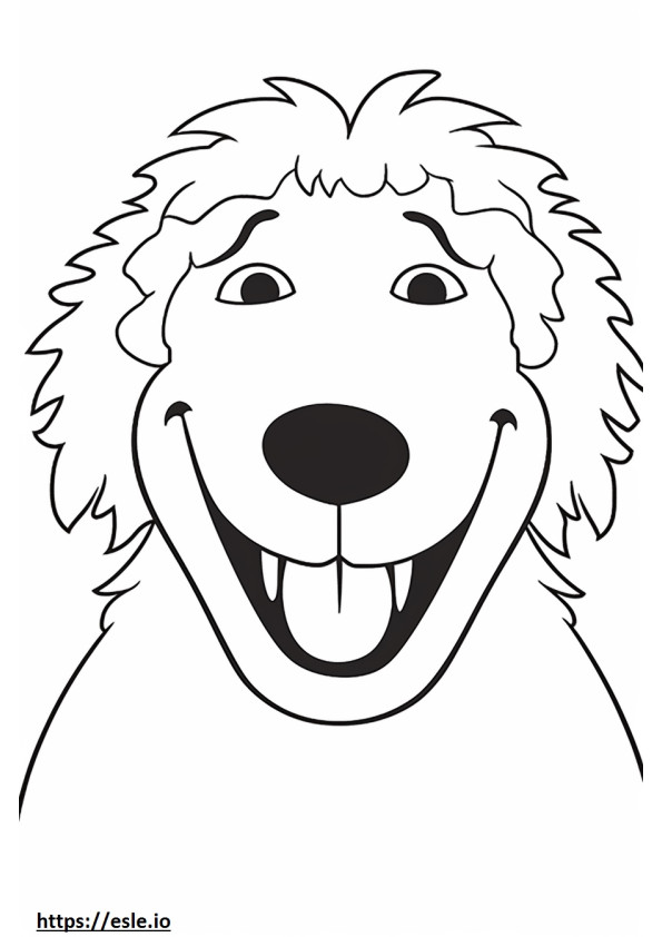 Aussiedoodle smile emoji coloring page