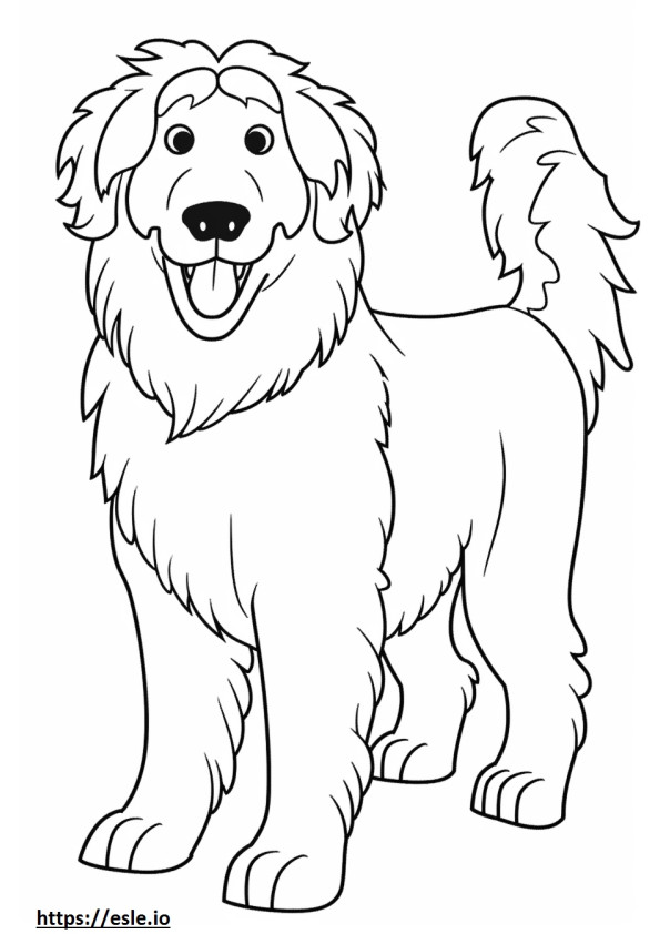 Aussiedoodle happy coloring page