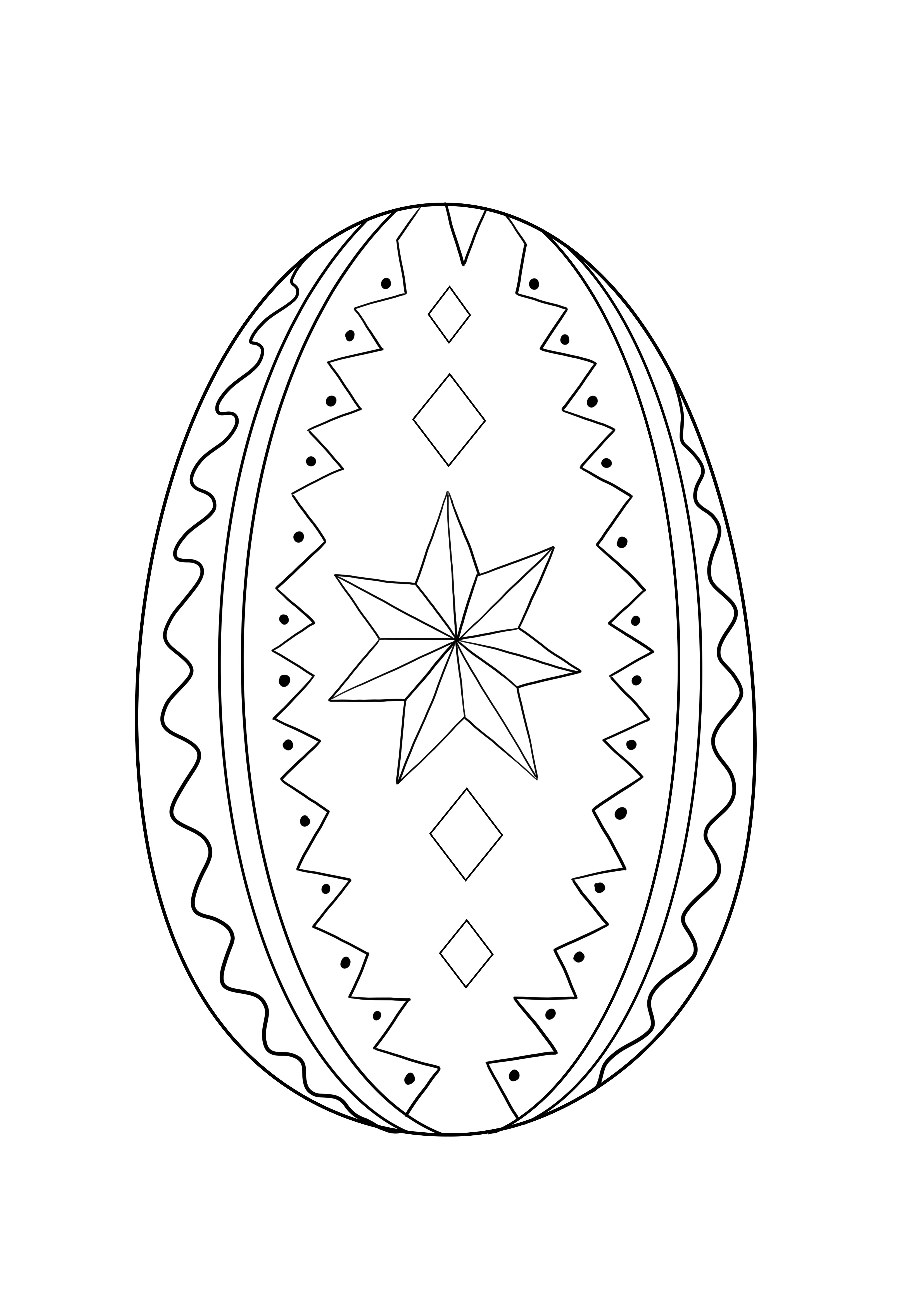 Uovo di Pasqua decorato da stampare e colorare