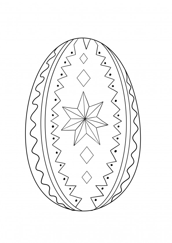 Image d'oeuf de Pâques décoré à imprimer et colorier gratuitement