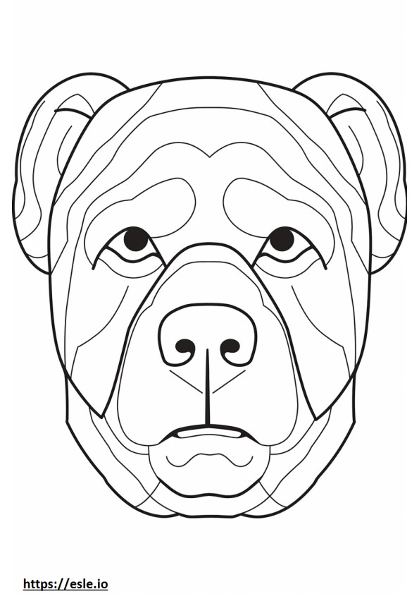 Gezicht van de Australische Bulldog kleurplaat