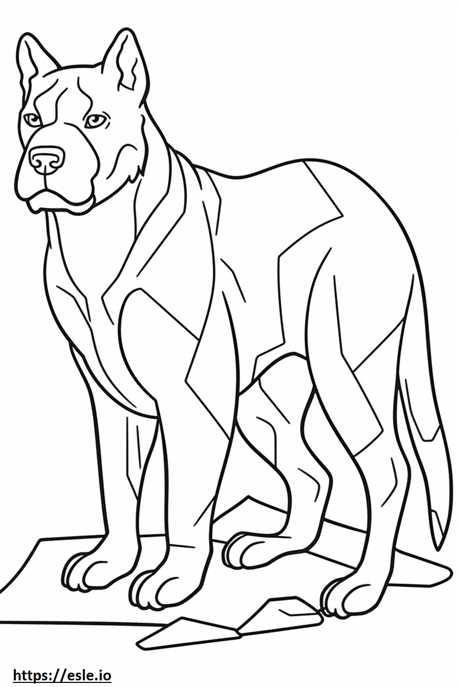 Volledige lichaam van de Australische Bulldog kleurplaat kleurplaat