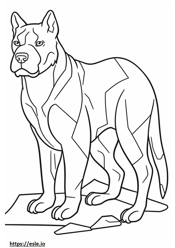 Volledige lichaam van de Australische Bulldog kleurplaat