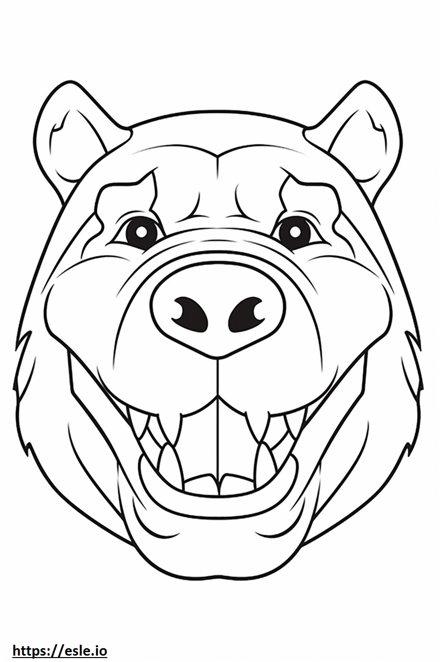 Australische Bulldog-glimlachemoji kleurplaat kleurplaat