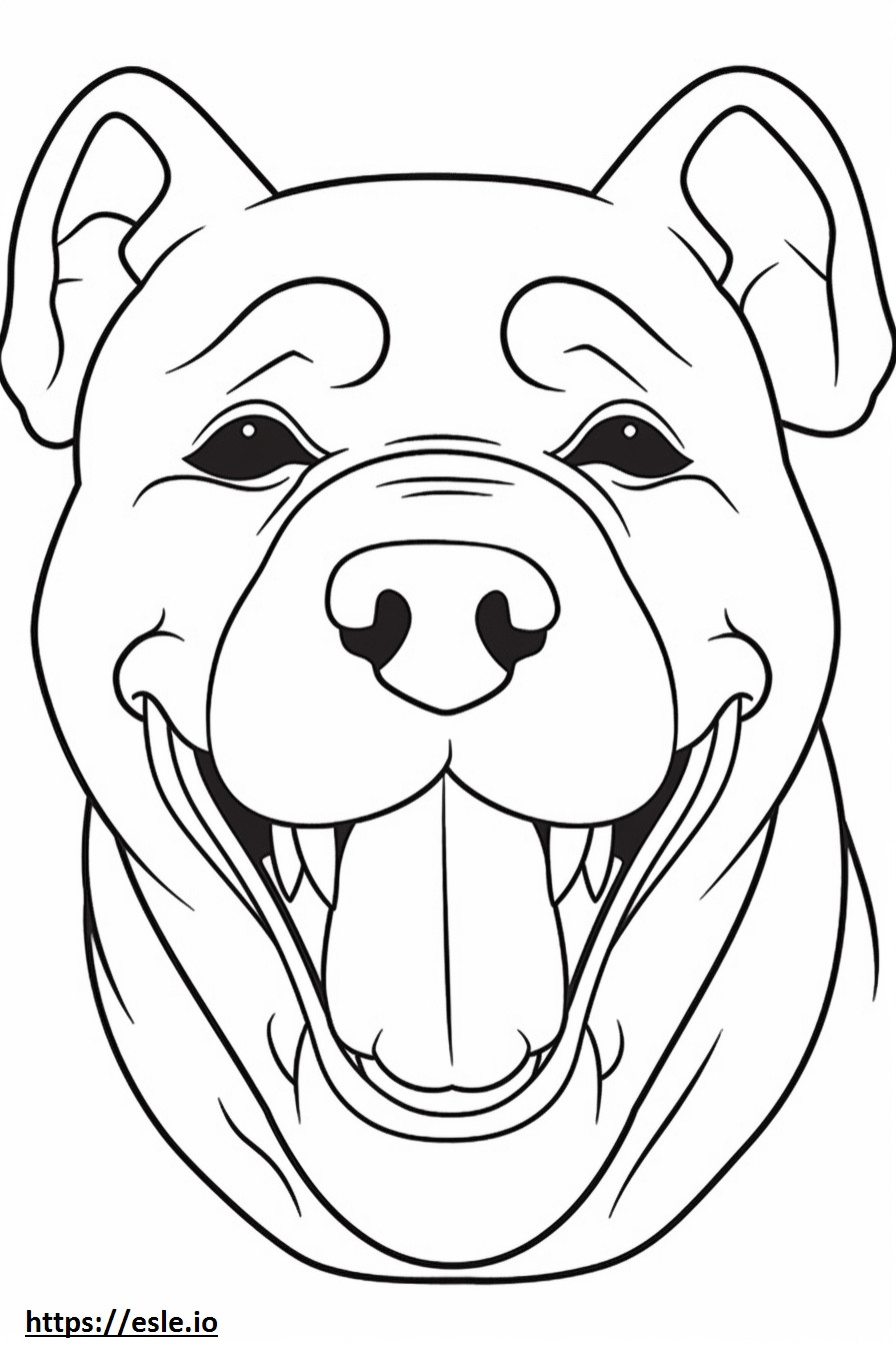 Australische Bulldogge lächelt Emoji ausmalbild