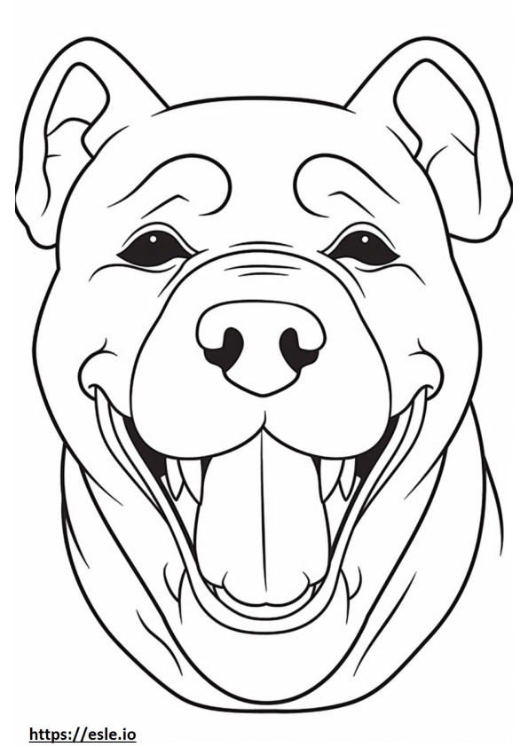Australian Bulldog smile emoji coloring page