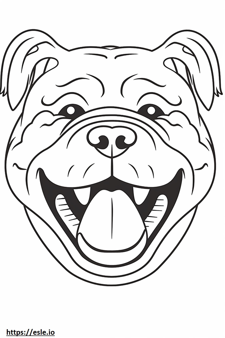 Emoji de sorriso de Bulldog Australiano para colorir