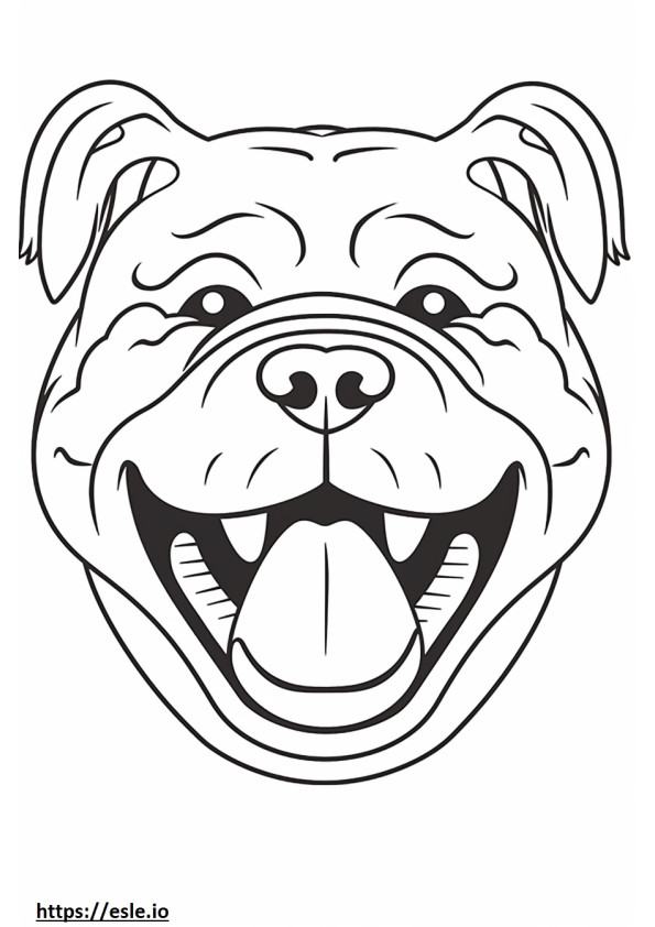 Australian Bulldog smile emoji coloring page