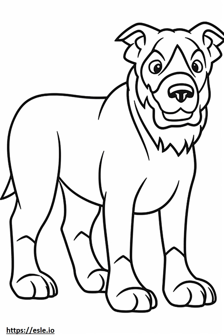 Australian Bulldog cartoon coloring page