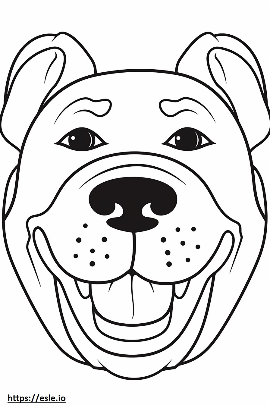Australische Bulldog-glimlachemoji kleurplaat kleurplaat