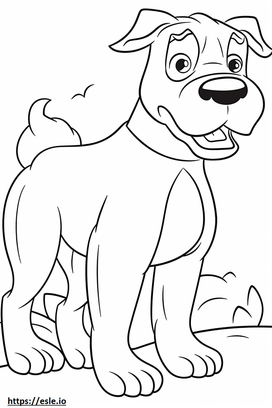 Australian Bulldog sarjakuva värityskuva