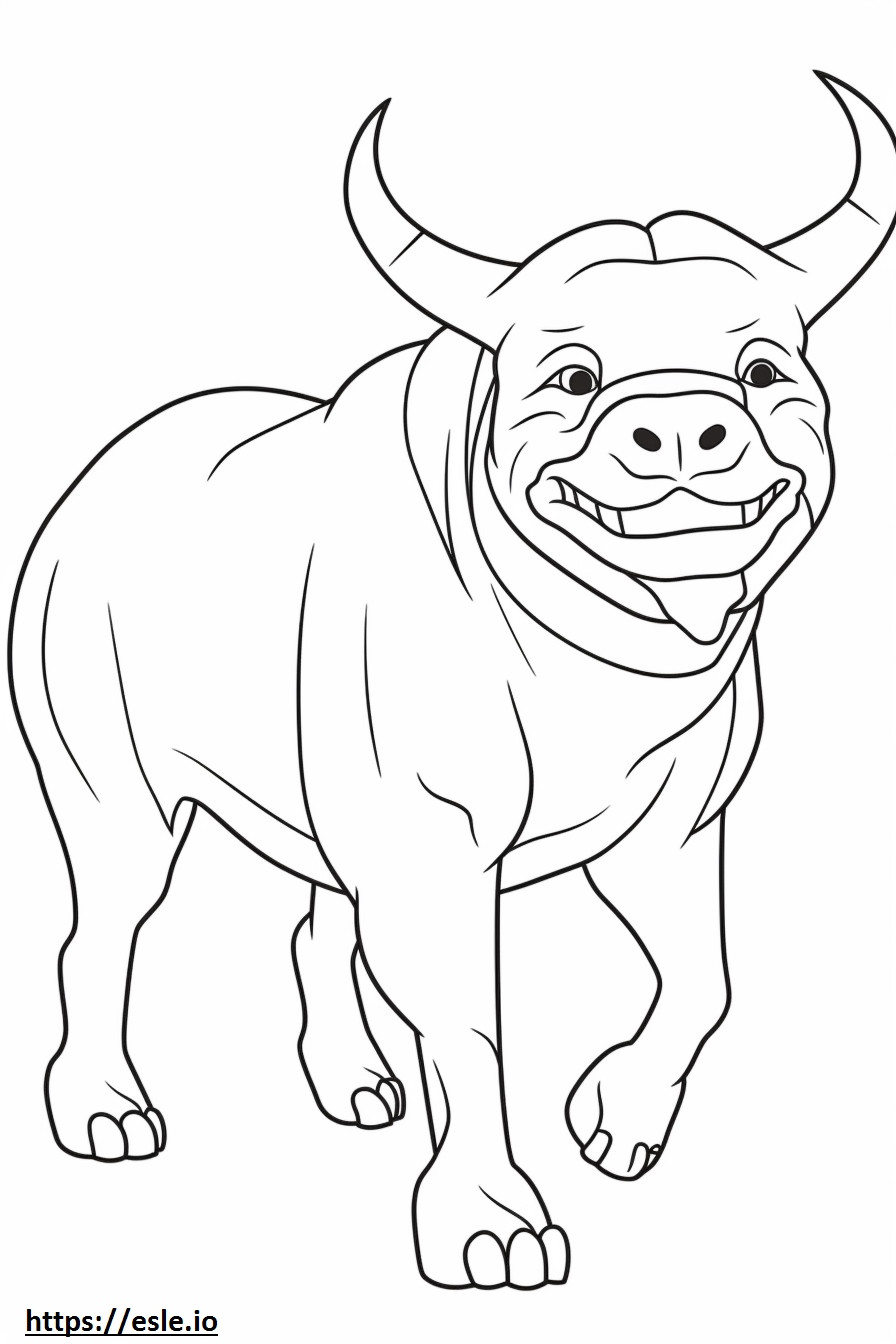 Bulldog australiano feliz para colorear e imprimir