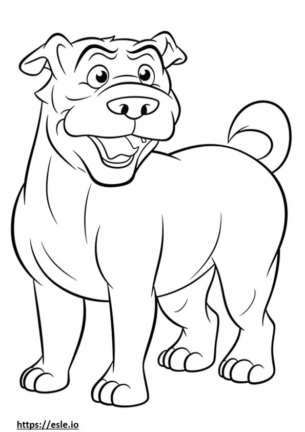 Bulldog Australiano feliz para colorir