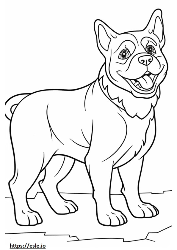 Bulldog australiano jugando para colorear e imprimir