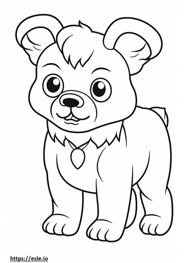 Bulldog Australiano Kawaii para colorear e imprimir