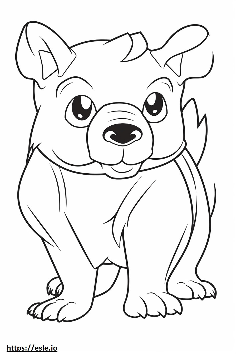 Bulldog australian Kawaii de colorat