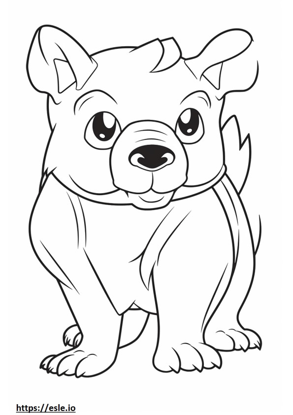 Australische Bulldog Kawaii kleurplaat