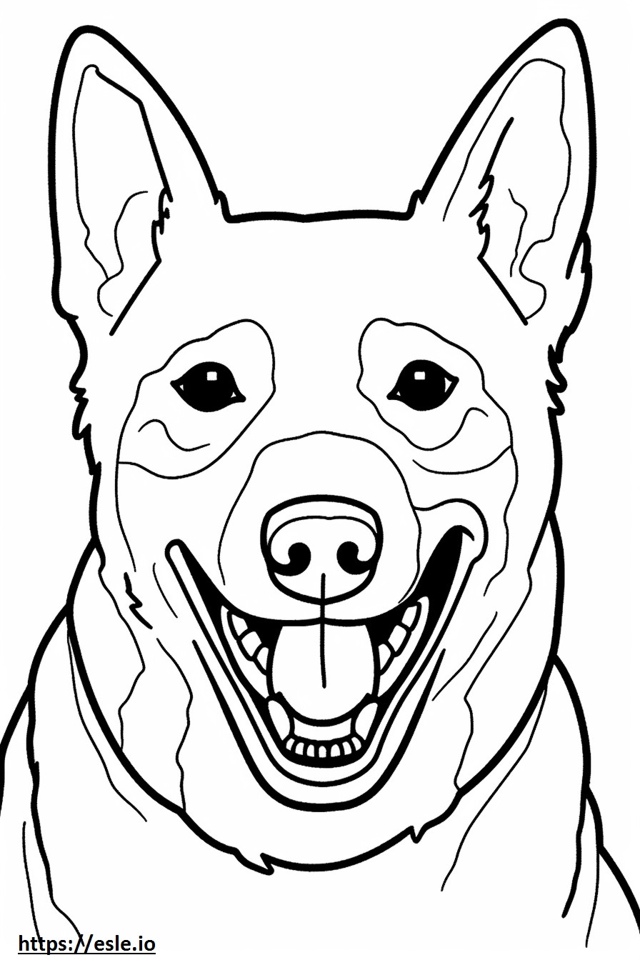 Australische Cattle Dog-glimlachemoji kleurplaat kleurplaat