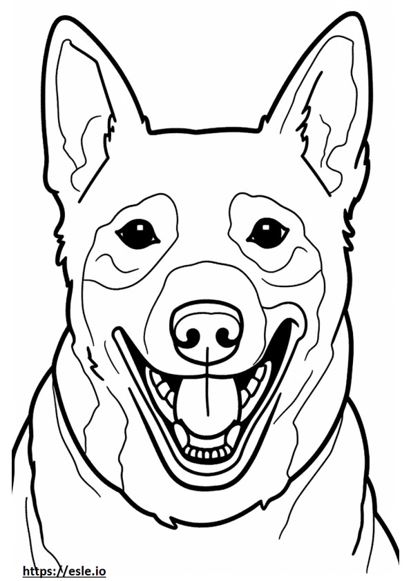 Emoji cu zâmbet câine de vite australian de colorat
