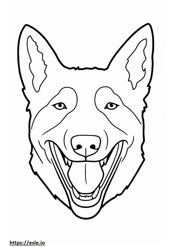 Emoji de sonrisa de perro pastor australiano para colorear e imprimir