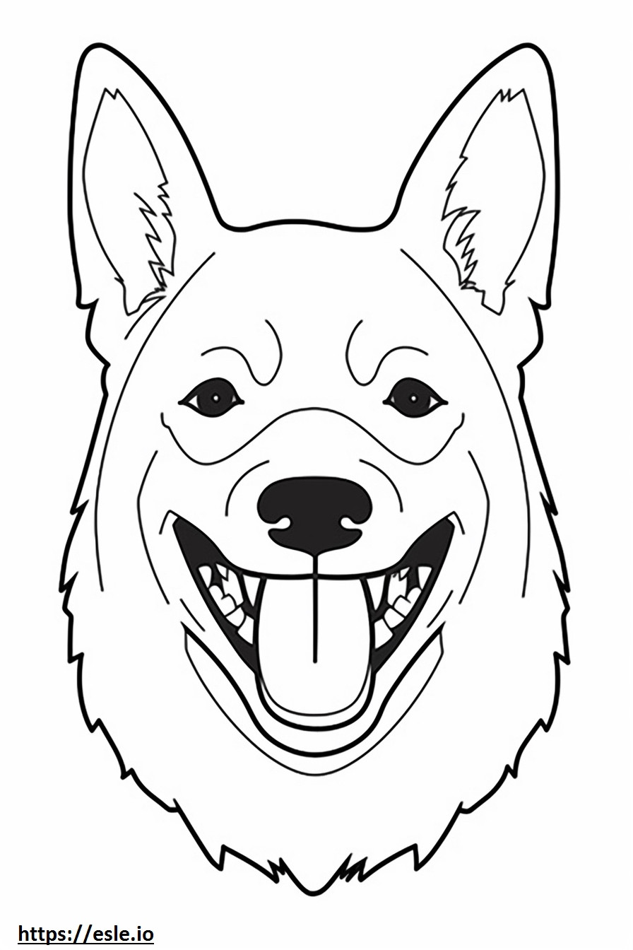 Emoji de sorriso de cão pastor australiano para colorir