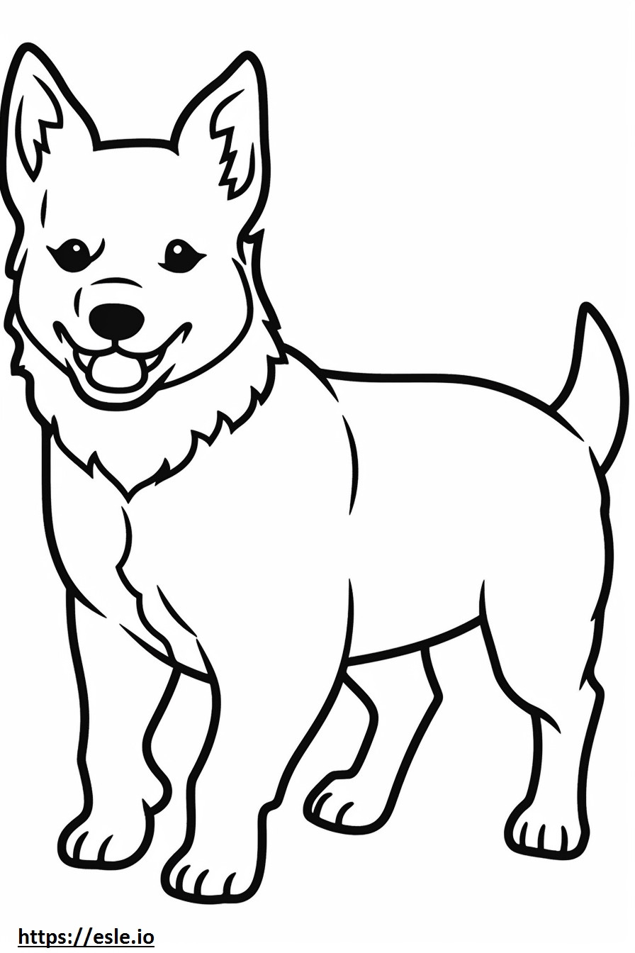 Câine australian de vite Kawaii de colorat