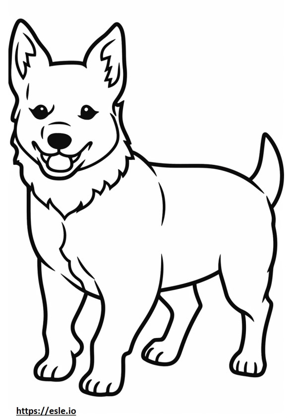 Cão de gado australiano Kawaii para colorir
