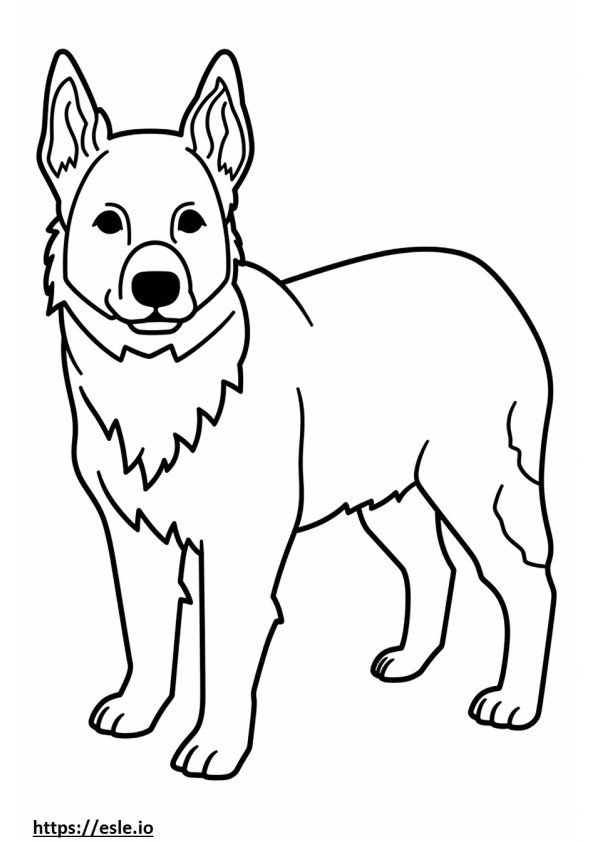 Câine australian de vite Kawaii de colorat