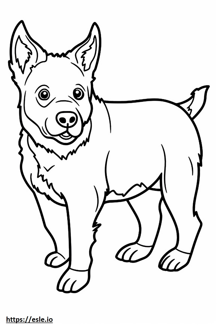 Perro Ganadero Australiano Kawaii para colorear e imprimir