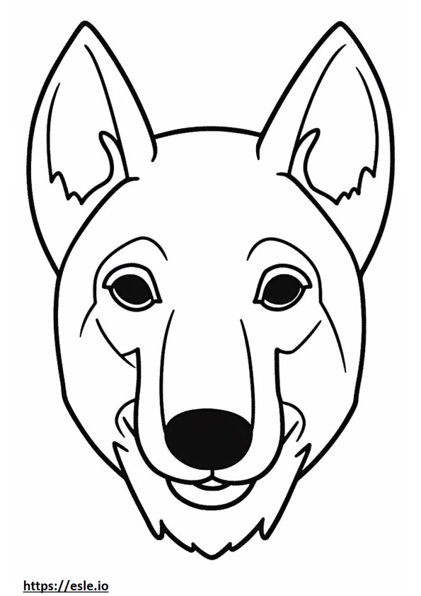 Coloriage Visage de chien Kelpie australien à imprimer