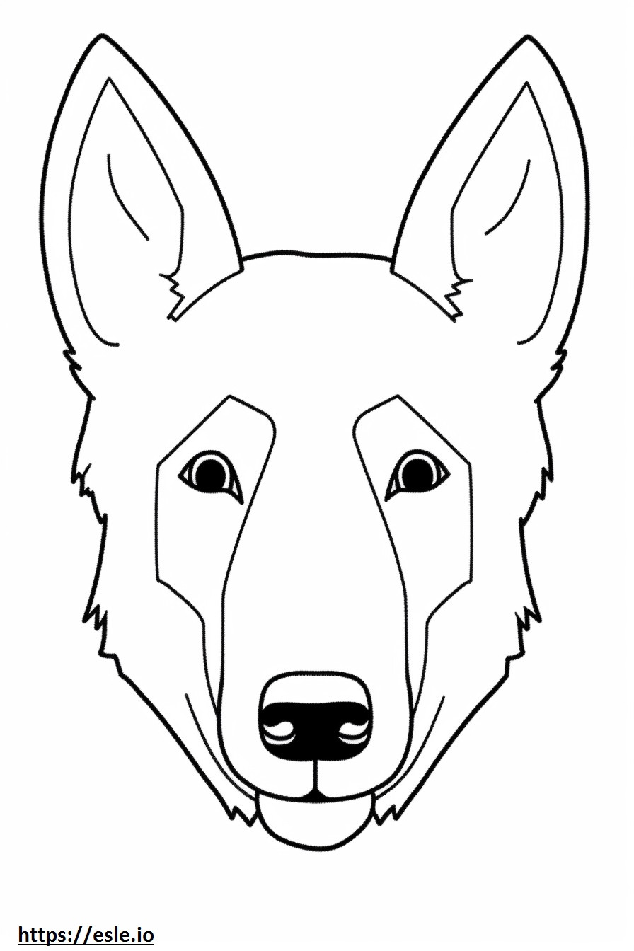 Australische Kelpie Dog-gezicht kleurplaat kleurplaat