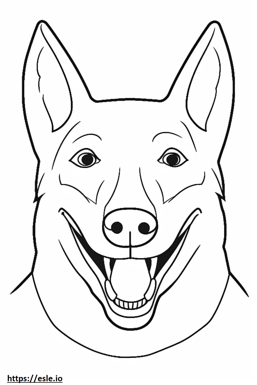 Lächelndes Emoji des australischen Kelpie-Hundes ausmalbild