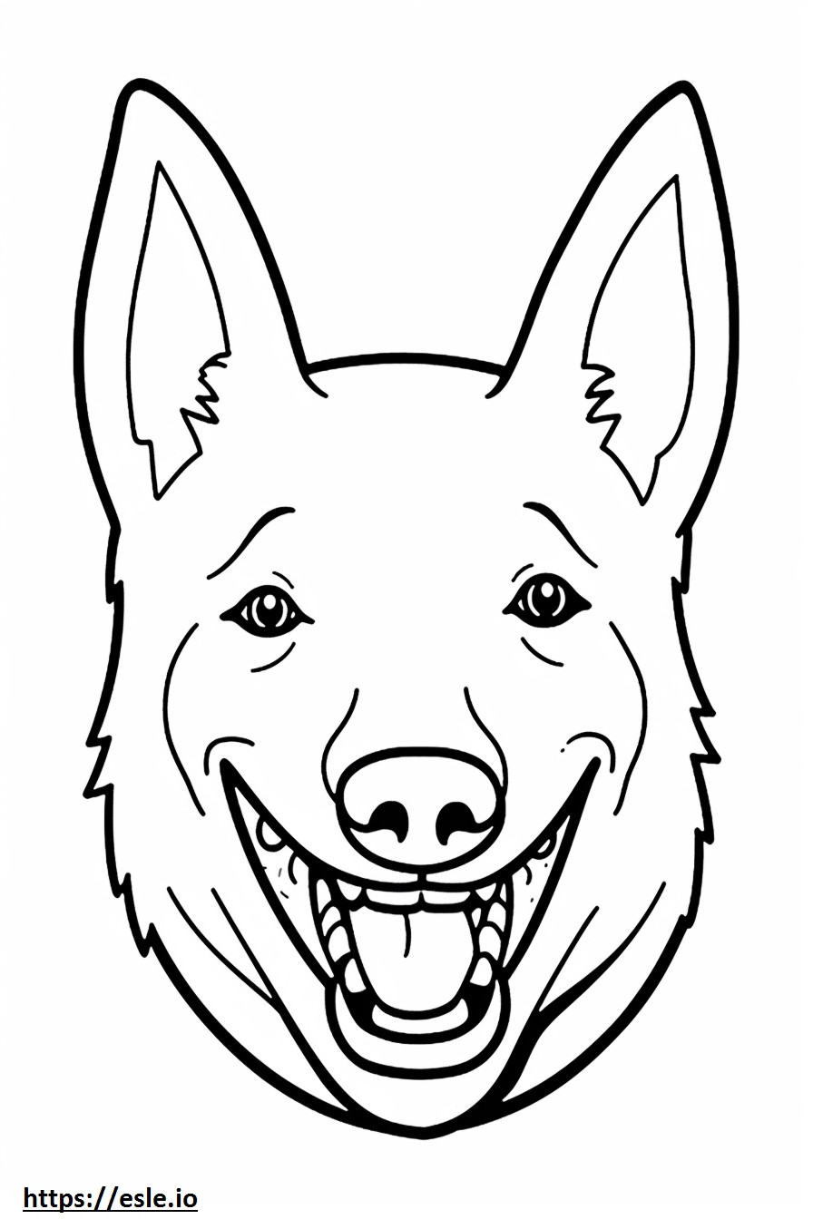 オーストラリアン ケルピー犬の笑顔の絵文字 ぬりえ - 塗り絵