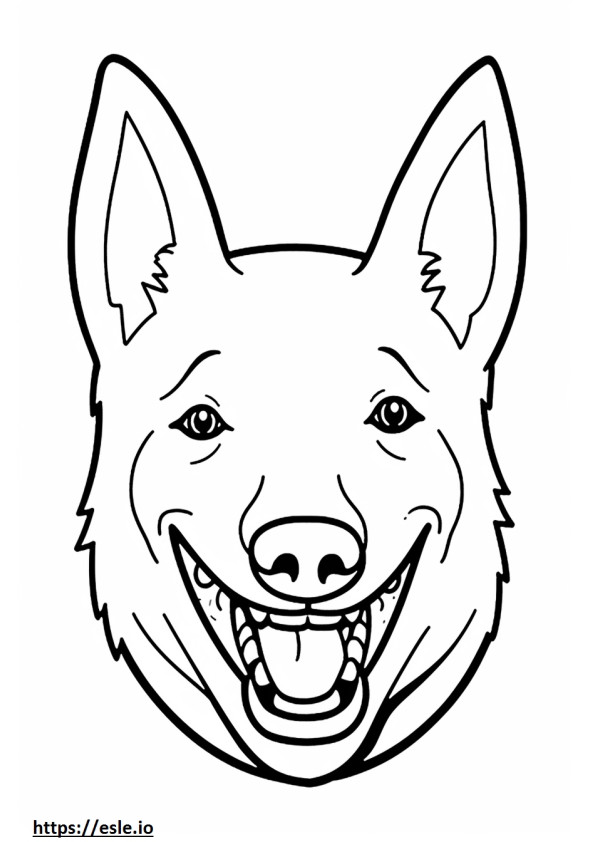 オーストラリアン ケルピー犬の笑顔の絵文字 ぬりえ - 塗り絵