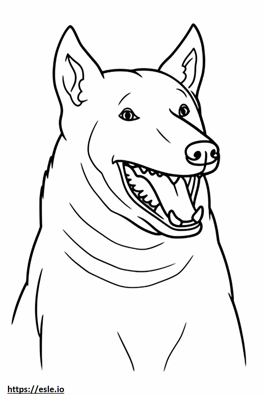 Emoji de sonrisa de perro Kelpie australiano para colorear e imprimir