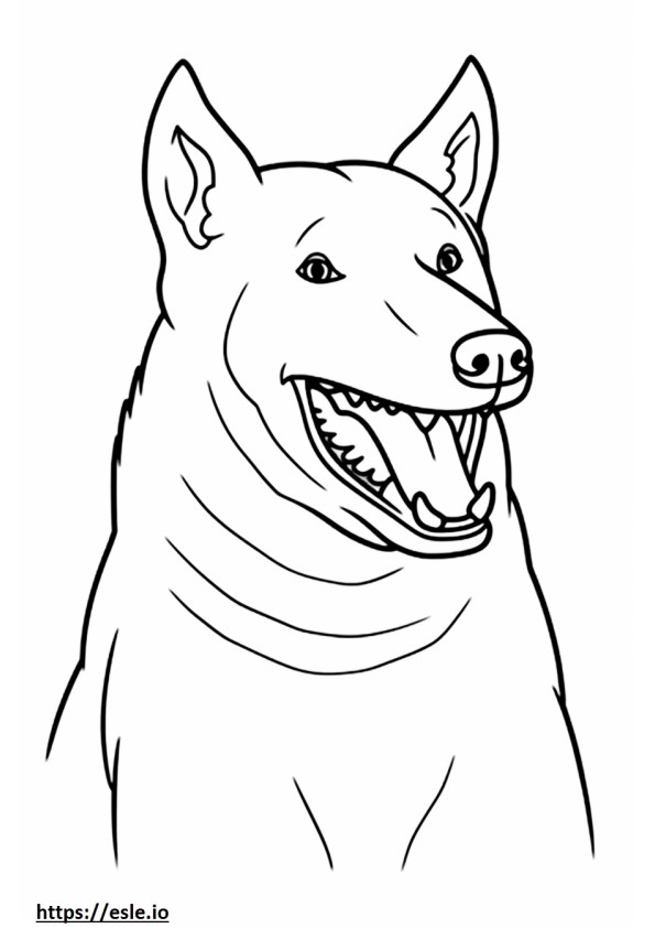 Emoji de sonrisa de perro Kelpie australiano para colorear e imprimir