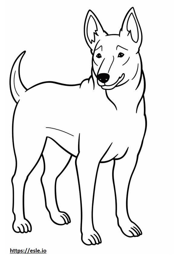 Coloriage Caricature de chien Kelpie australien à imprimer