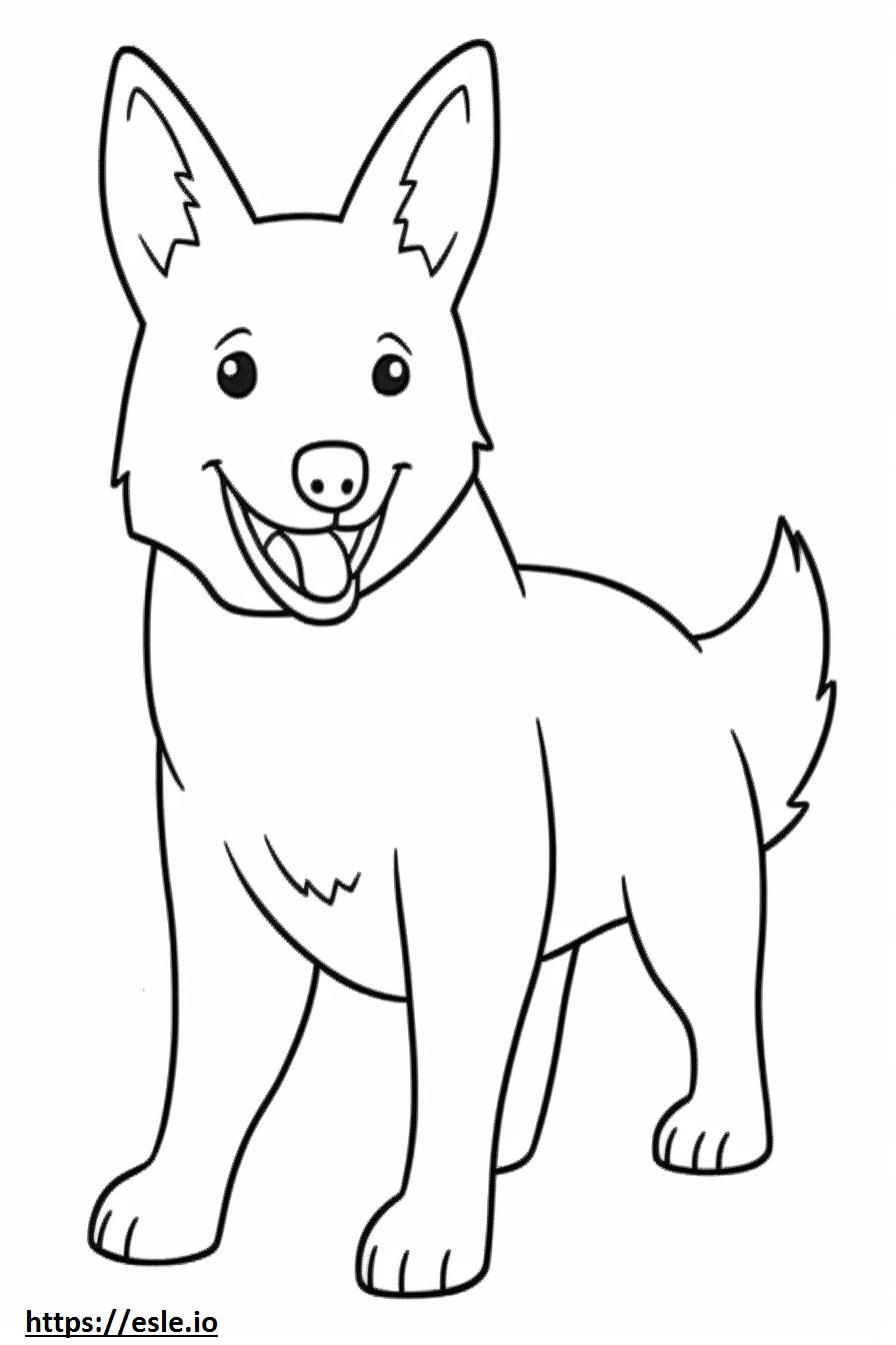 オーストラリアンケルピー犬かわいい ぬりえ - 塗り絵