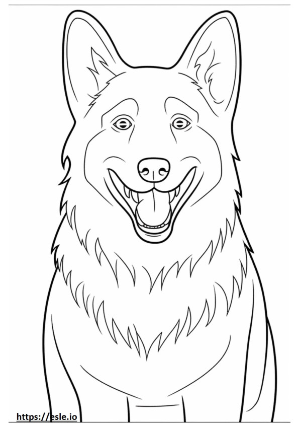 Emoji de sonrisa de perro perdiguero australiano para colorear e imprimir