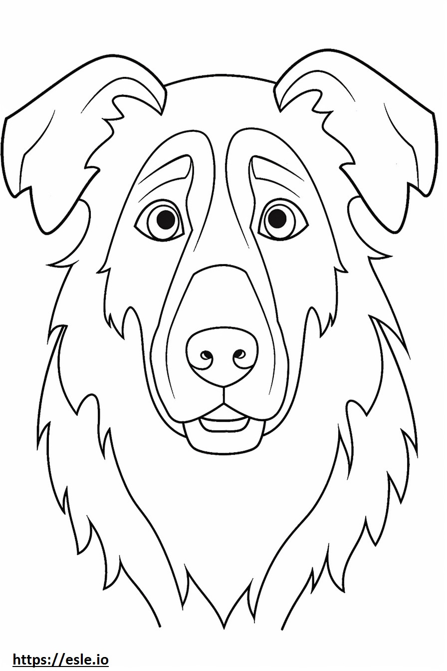 Australian Shepherd face coloring page