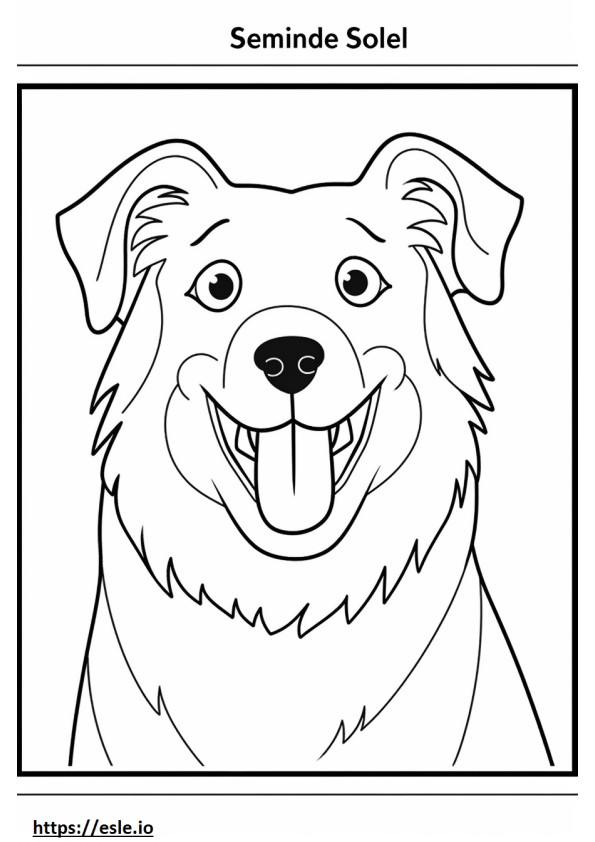 Australischer Schäferhund lächelt Emoji ausmalbild