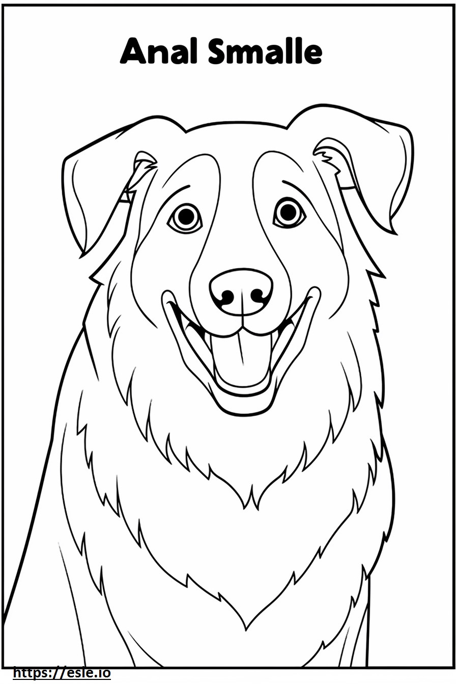 Australian Shepherd smile emoji coloring page