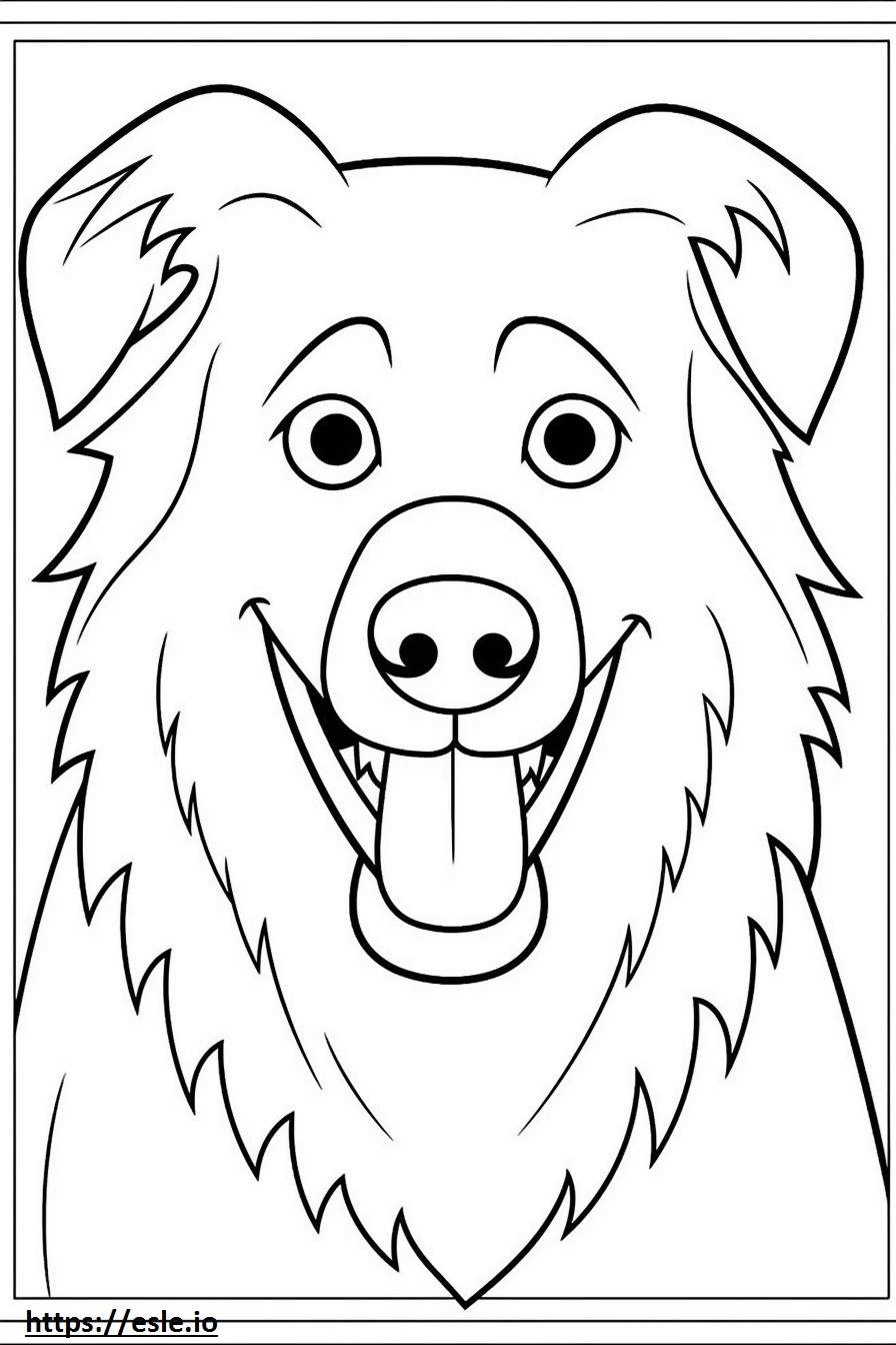 Australian Shepherd smile emoji coloring page
