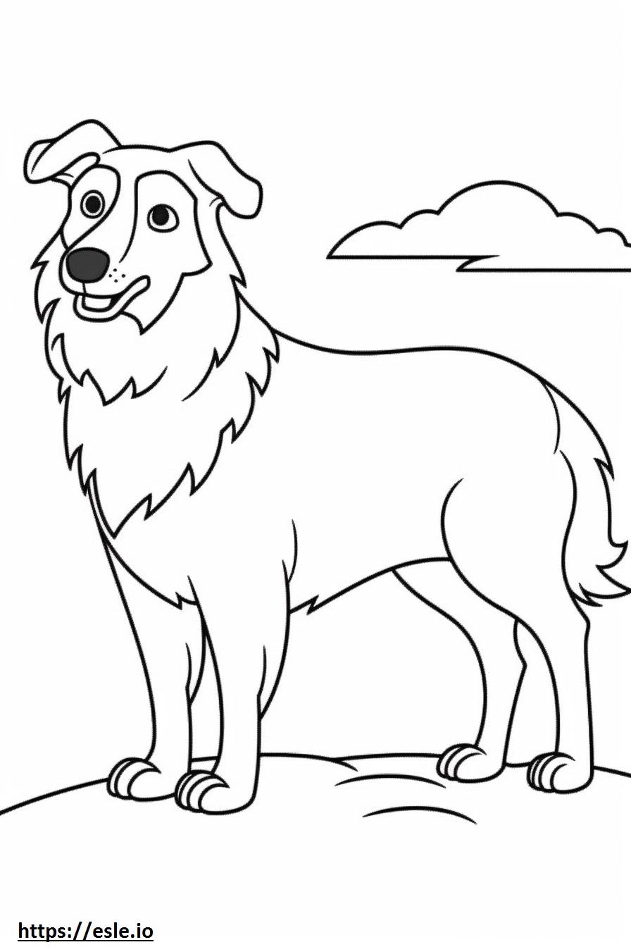 Australian Shepherd cartoon coloring page