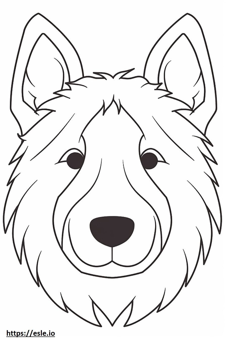 Coloriage Visage de Terrier australien à imprimer