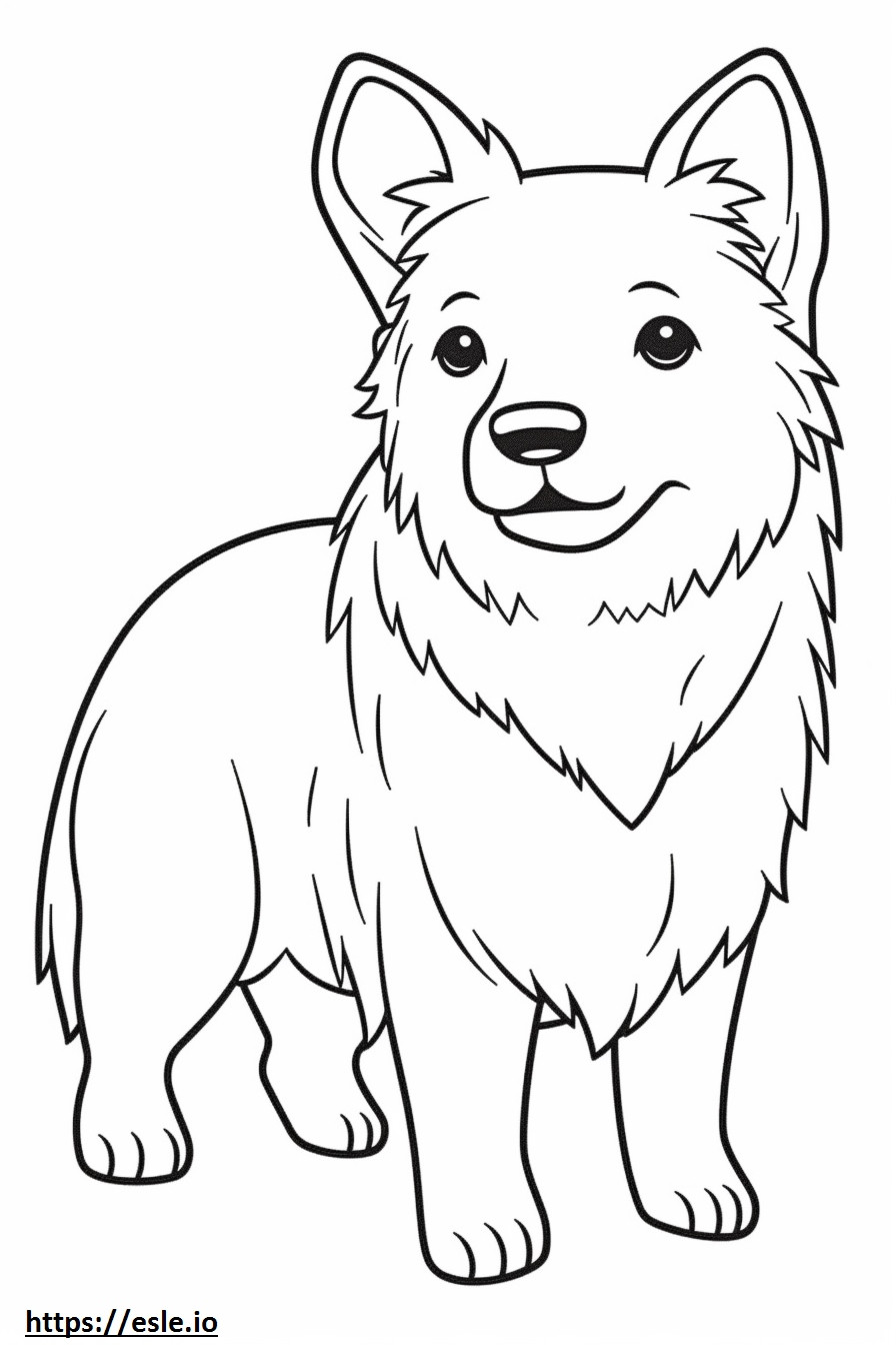 Terrier Australiano Kawaii para colorear e imprimir